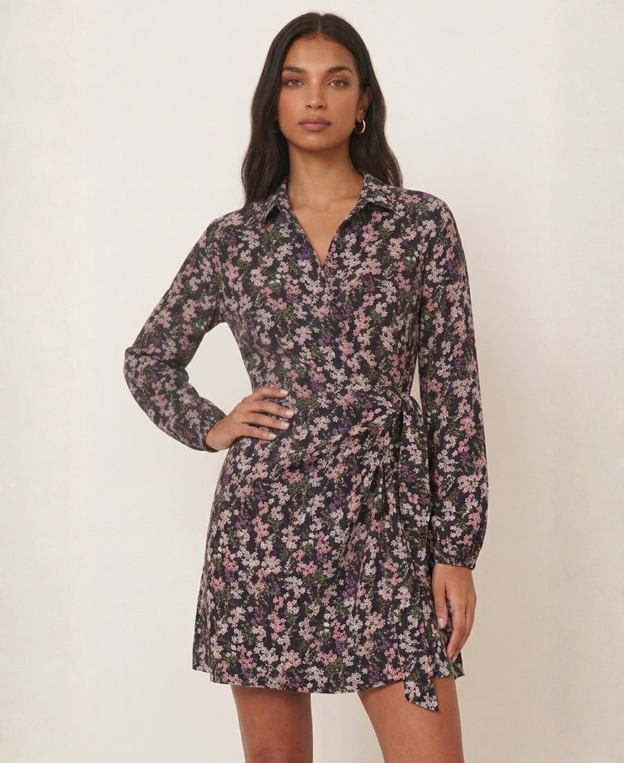 Commercial Kitchen Needs - Black Floral Shirt Dress | Clothing