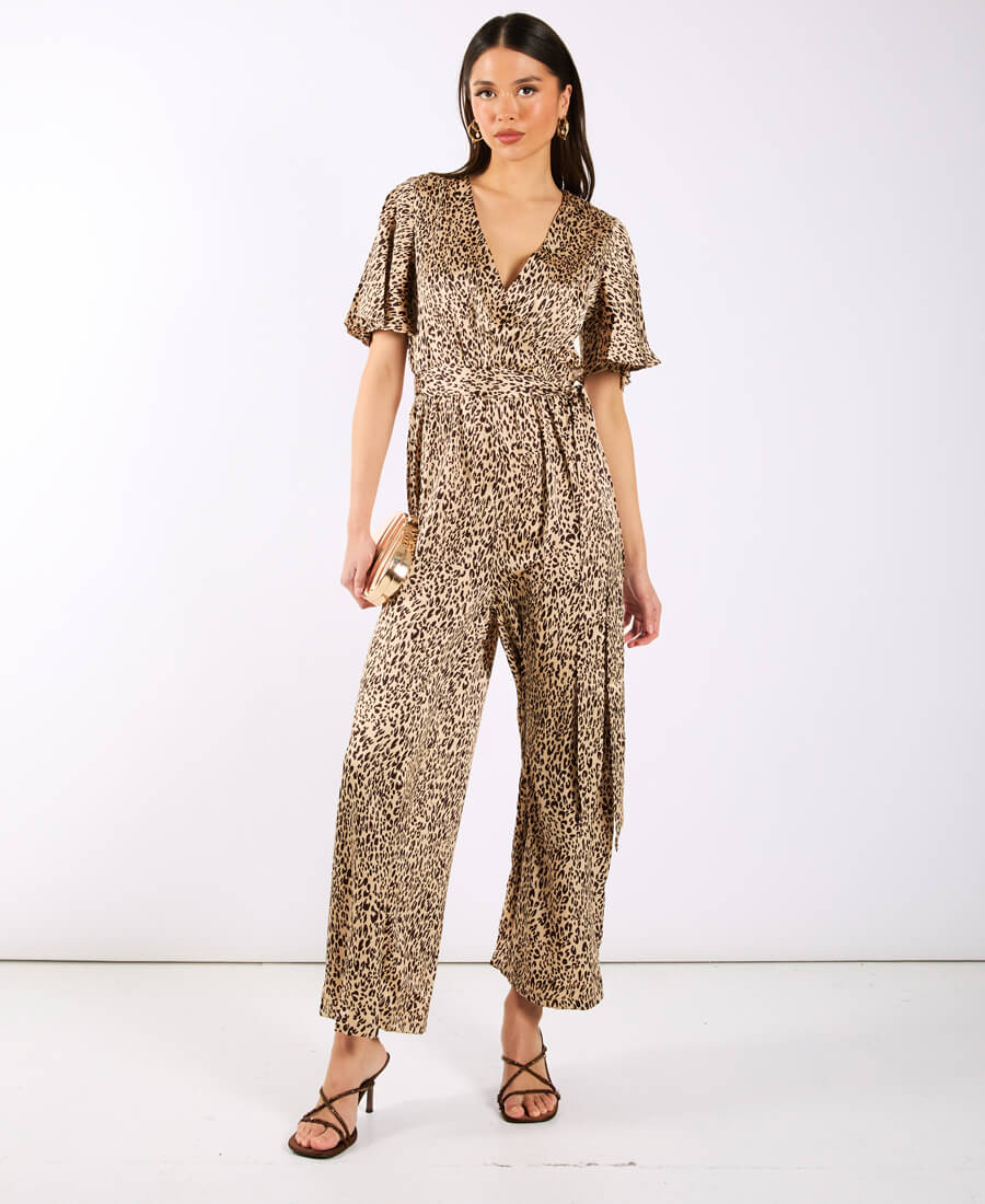 Commercial Kitchen Needs - Leopard Printed Satin Jumpsuit | Clothing