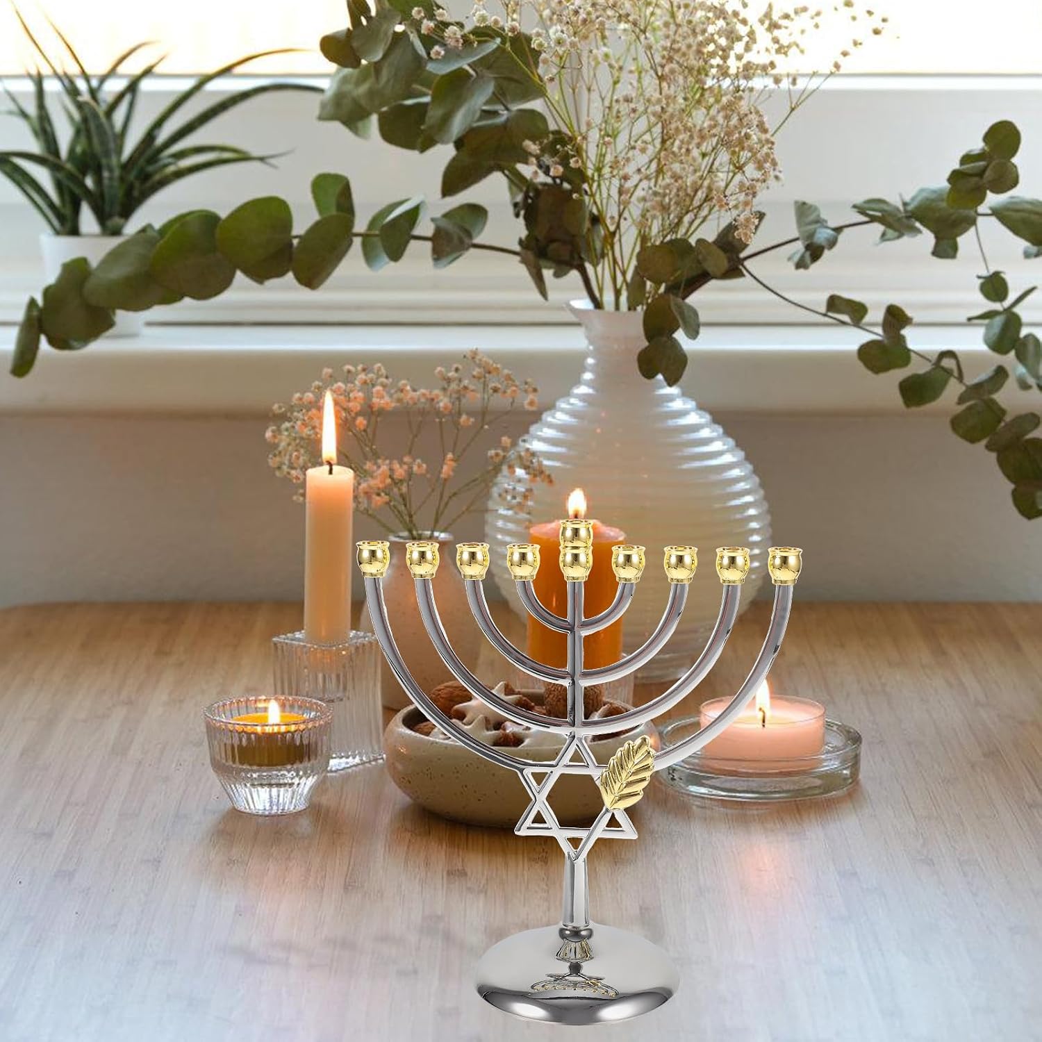 Commercial Kitchen In Home - 9 Branch Hanukkah Menorah Metal Chanukah