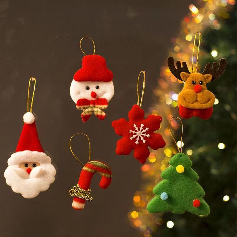 Commercial Kitchen In Home - Christmas Plush Santa Tree Ornaments 12pcs