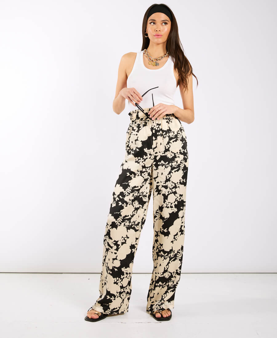 Commercial Kitchen Needs - Black and Ivory Printed Co-ord Wide