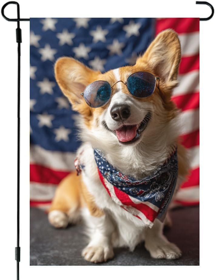 Commercial Kitchen In Home - Patriotic 4th of July Corgi Garden