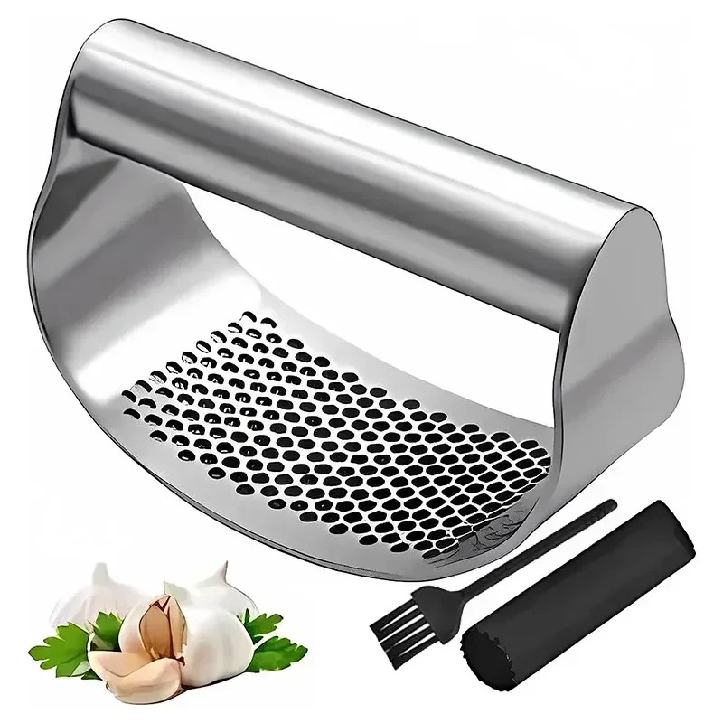 Commercial Kitchen In Home - Upgraded Stainless Steel Garlic Press Squeezer