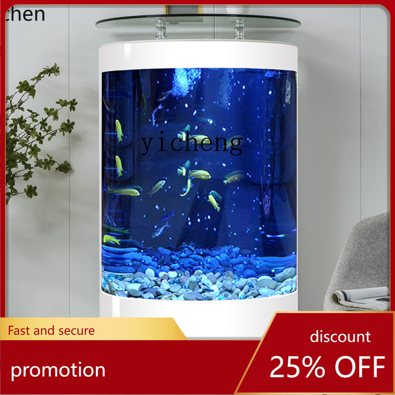 Commercial Kitchen In Home - HXL semi-circular glass fish tank living