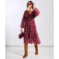 Red Leopard Tiered Chiffon Mid - Commercial Kitchen Needs review and price