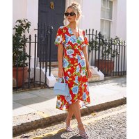 Red Oversize Floral Ruche Midi - Commercial Kitchen Needs review and price